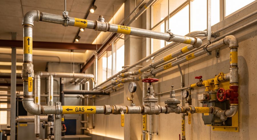 Instalación de tubería de gas natural